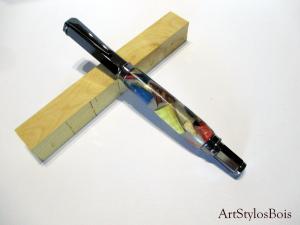 Stylo roller en bois et résine berlingot