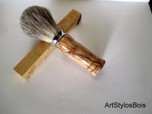 Véritable blaireau en bois d'Olivier