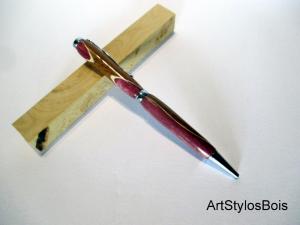 Stylo bille en bois d'Amaranthe et Iroko