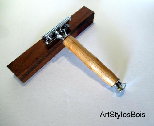 Rasoir Gilette Vintage en Bois d'Abricotier