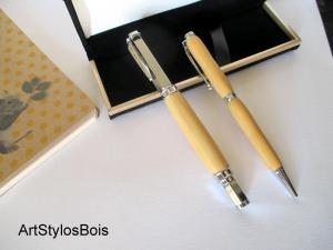 Parure de stylos en bois de Buis