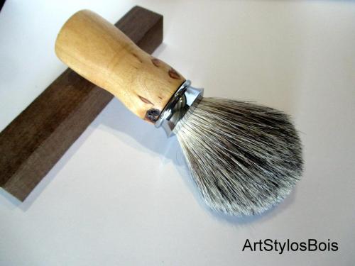 Véritable blaireau en bois de Bouleau Madré