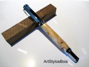 Stylo roller en bois de Bouleau Madré