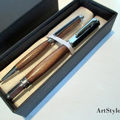 Parure de stylos en bois de Noyer