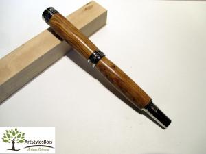 Stylo roller De Luxe, Haut de Gamme, en bois de Loupe d'Olivier