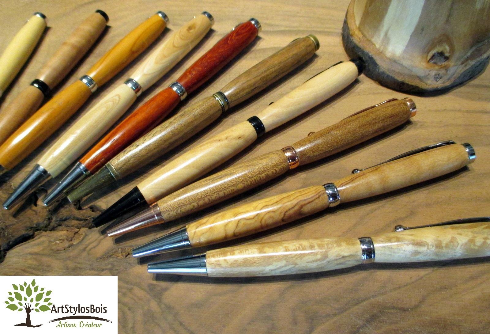 Stylos et objets en bois fabrication artisanale idée cadeau