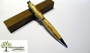 Stylo bille en bois de Hêtre échauffé