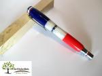 Stylo roller en résine bleue blanc rouge Couleurs France