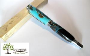 Stylo roller De Luxe, Haut de Gamme, en résine artisanale et pomme de pin